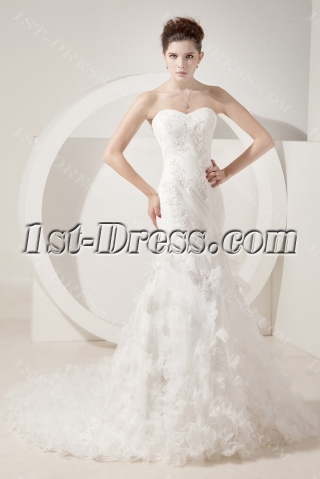 Ivory Mermaid Mature Bridal Gown with Corset