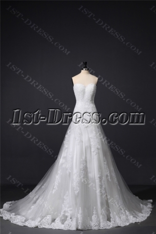 Ivory Sheath Lace Bridal Gown Timeless Classic
