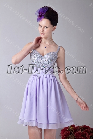 Lavender Stunning Beaded Short Cocktail Dresses