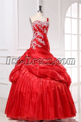 Mermaid Organza Pretty Quinceanera Dress with One Shoulder