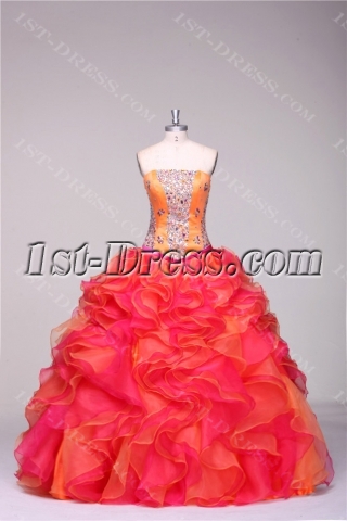 Strapless Long Colorful Best Quinceanera Dresses