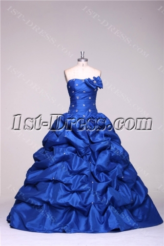 Strapless Long Royal Blue 15  Quinceanera Dresses