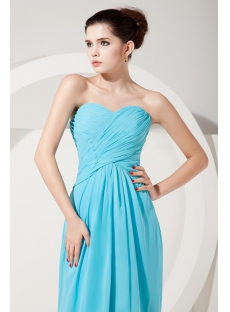 Aqua Empire Sweetheart Floor-Length Chiffon Plus Size Bridesmaid Dress