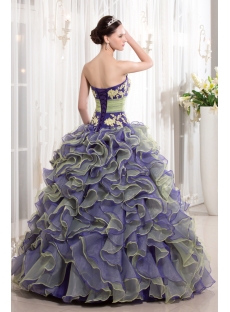Beautiful Colorful Ruffle Quince Dress 2014 Spring