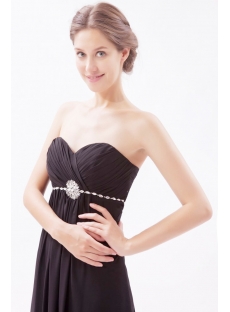 Black Long Chiffon Pregnant Prom Dresses with Sweetheart
