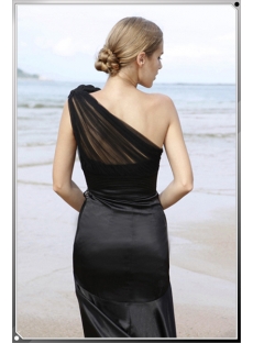 Black Modest Middle Length Sleeves Vintage Evening Dress with Scoop