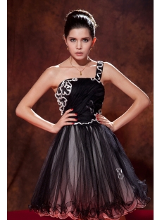 Black One Shoulder Charming Sweet 16 Gown