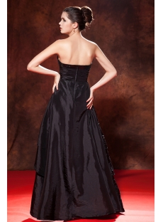 Black Taffeta Sweet 16 Dress with High-low Hem