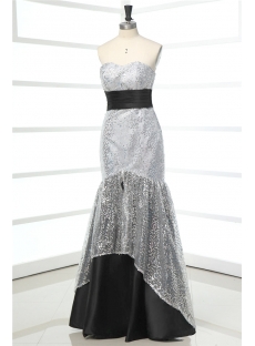 Black and Silver Mermaid 2012 Ball Gown Dress