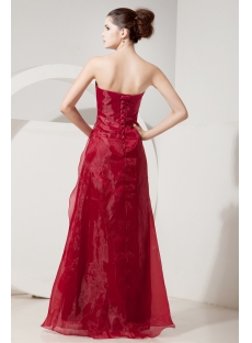 Burgundy Organza Empire Evening Dress with Jacket for Plus Size