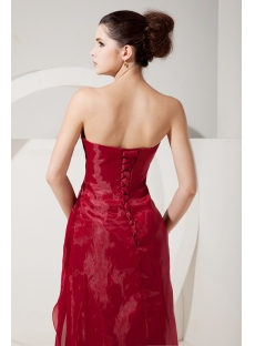 Burgundy Organza Empire Evening Dress with Jacket for Plus Size
