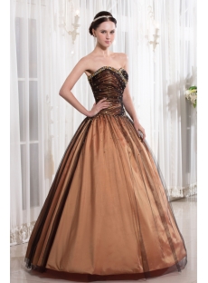 Champagne and Black Quinceanera Dress for Large Size