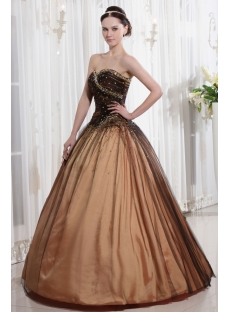 Champagne and Black Quinceanera Dress for Large Size