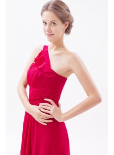 Charming Burgundy Long Modest Bridesmaid Dress with One Shoulder
