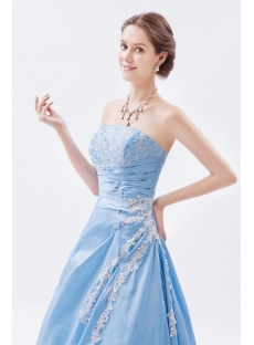 Chic Turquoise Strapless Taffeta 2014 Quinceanera Dress with Corset