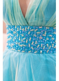 Colorful Short/Mini Tulle Cocktail Dress With Plunge V-Neckline