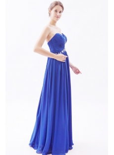 Column Royal Blue Long Chiffon Plus Size Evening Dress