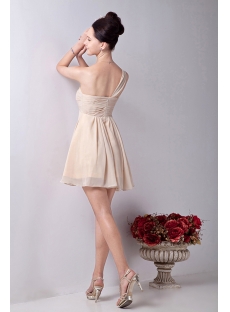Cute Champagne Short Cocktail Dress with One Shoulder for Junior