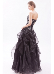 Embroidery Black Strapless Quinceanera Dresses for Large Size