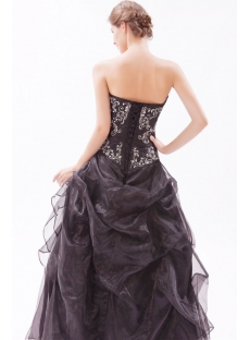 Embroidery Black Strapless Quinceanera Dresses for Large Size