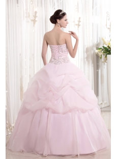 Embroidery Pearl Pink Pretty Quince Ball Gown with Sweetheart