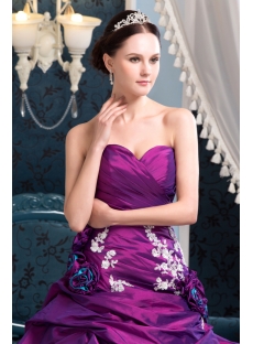 Fuchsia Beautiful A-line Taffeta Wedding Dress 2014