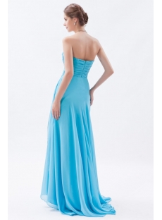 Glamorous Aqua Long Chiffon 2013 Prom Dress with Train