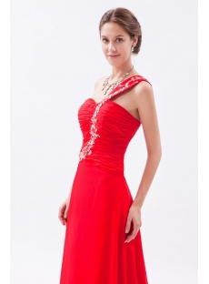 Gorgeous Red Chiffon Long 2014 Evening Dresses with Train