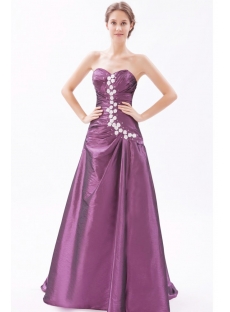 Grape A-line Military Party Gown with Corset