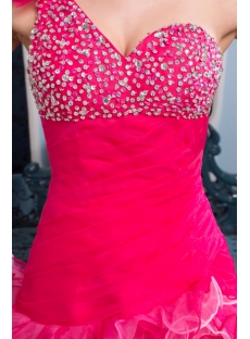 High-low Hot Pink Colorful Quinceanera Dress 