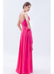 Hot Pink Cute One Shoulder High-low Hem Sweet 16 Dress