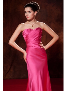 Hot Sale Fuchsia Strapless Sheath Prom Dress 2013
