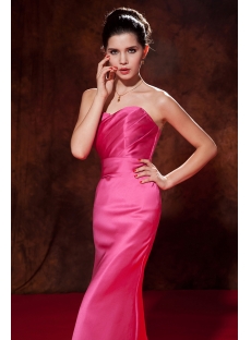 Hot Sale Fuchsia Strapless Sheath Prom Dress 2013