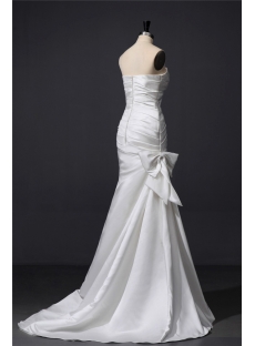 Ivory Sheath Satin Casual Wedding Dress