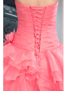 Long Coral Pretty Quinceanera Dress with Floral
