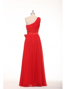 Long One Shoulder Red Evening Dresses on Sale