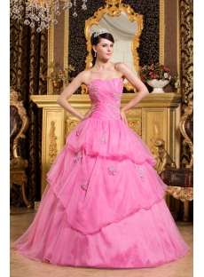 Most Popular Pink Organza 2012 Quinceanera Dress with Jacket