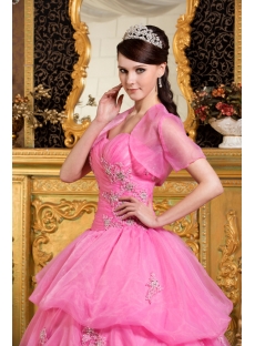 Most Popular Pink Organza 2012 Quinceanera Dress with Jacket