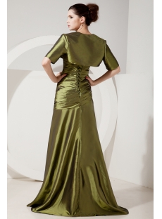 Olive Green Military Slit Evening Dress