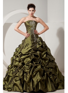 Olive Green Puffy Quinceanera Dresses with Jacket For Winter