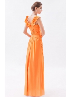 Orange Impressive Long Chiffon Prom Dress with V-neckline