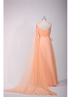 Orange One Shoulder Plus Size Prom Dresses with Sash