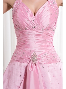 Pink Halter Cheap Quinceanera Dress