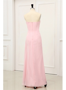 Pink Sexy Chiffon Evening Dresses with Slit