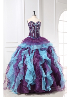 Princess Ruffled Colorful Quinceanera Dresses with Basque