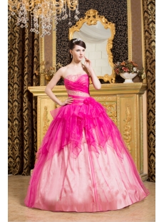 Puffy Hot Pink Sweet 15 Quinceanera Dresses