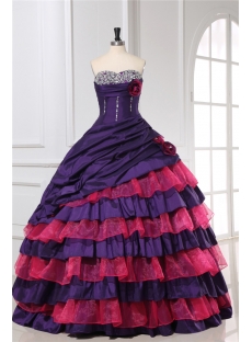 Purple Puffy Colorful Quinceanera Dresses