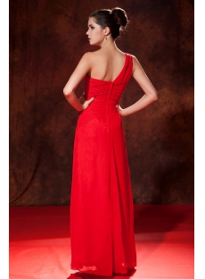 Red Chiffon Long Homecoming Dress with Slit