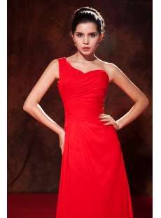 Red Chiffon Long Homecoming Dress with Slit