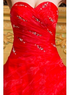 Red Romantic Best Quinceanera Dress with Ruffles